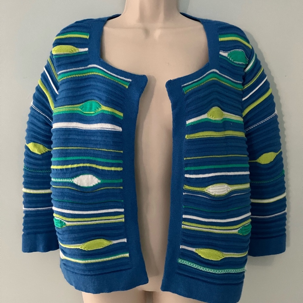 Fobya open cropped cardigan trendy feminine travel leisure colorful soft cozy L